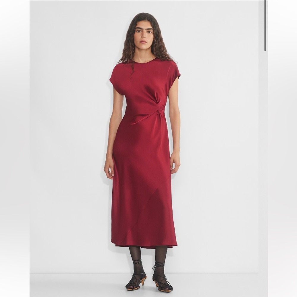 Aritzia Nicolette red satin dress. Size M